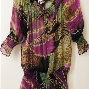 Paris sheer Bohemian top cinch waist